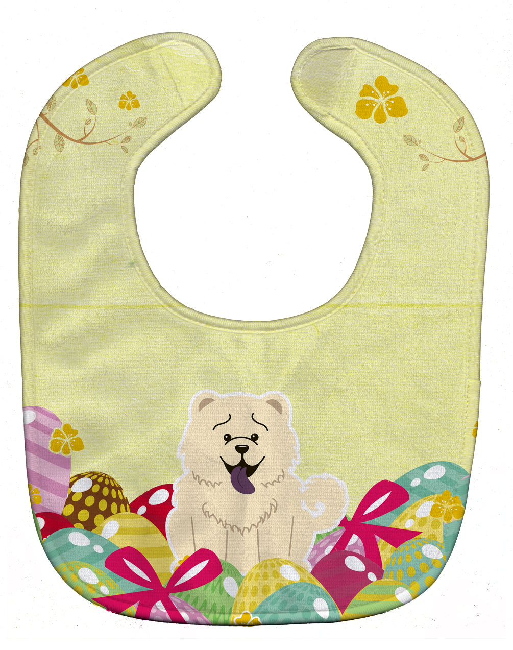 Easter Eggs Chow Chow White Baby Bib BB6140BIB - the-store.com