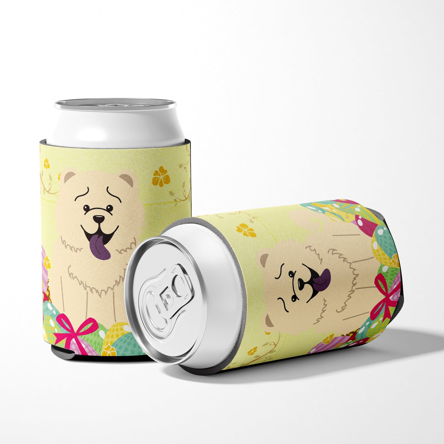 Easter Eggs Chow Chow White Can or Bottle Hugger BB6140CC  the-store.com.