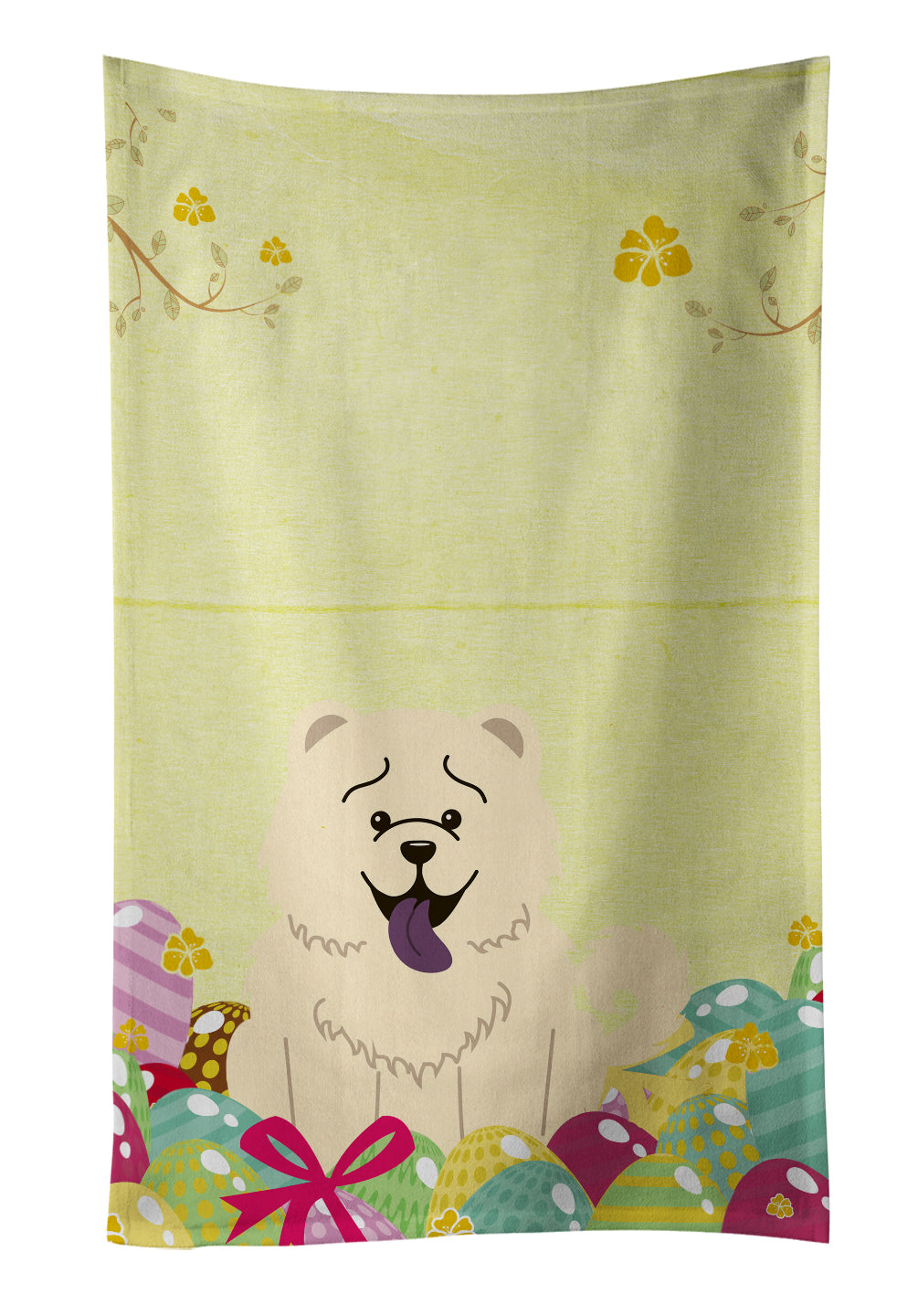 Easter Eggs Chow Chow White Kitchen Towel BB6140KTWL - the-store.com