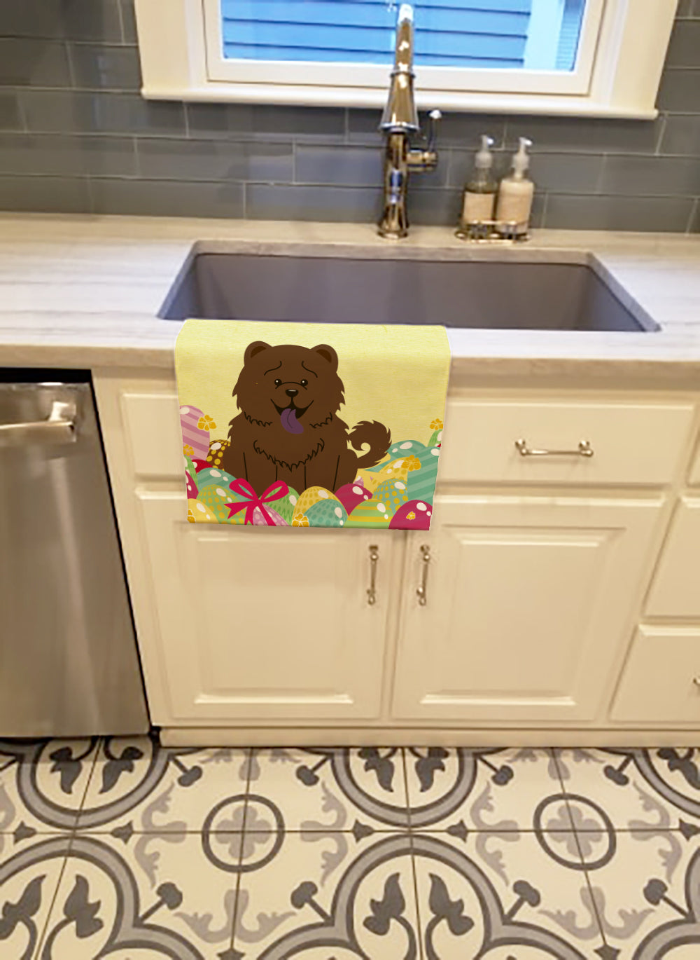 Easter Eggs Chow Chow Chocolate Kitchen Towel BB6141KTWL - the-store.com