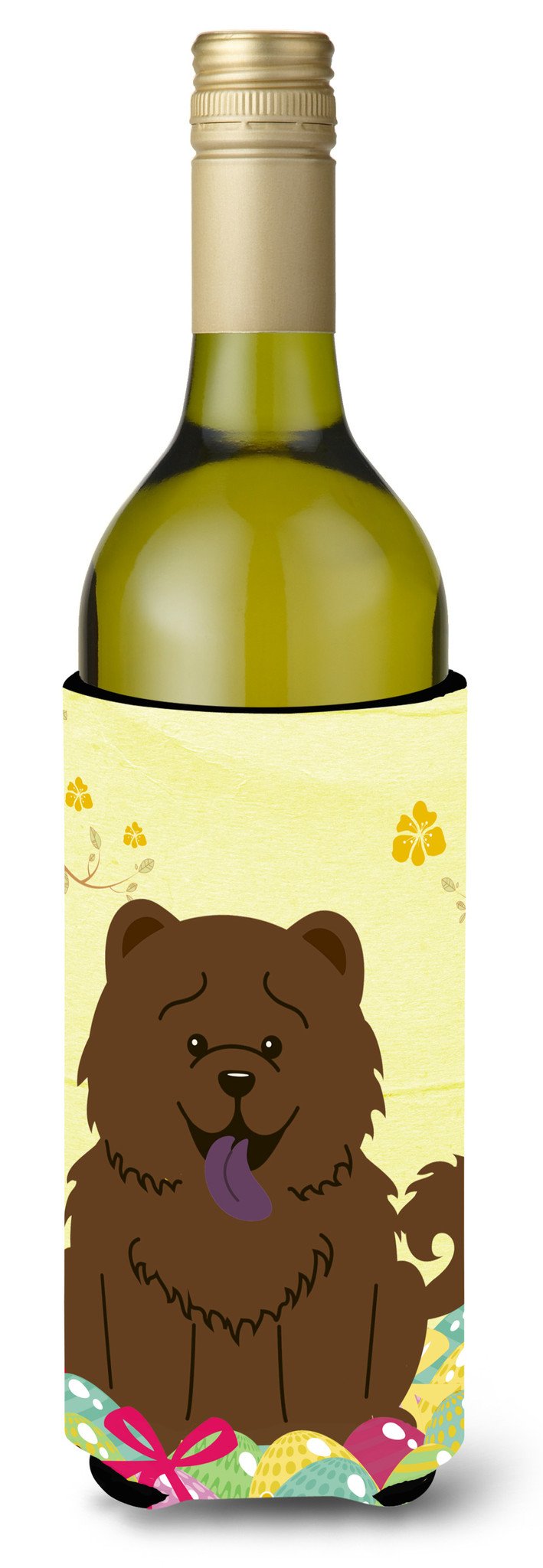 Easter Eggs Chow Chow Chocolate Wine Bottle Beverge Insulator Hugger BB6141LITERK by Caroline's Treasures