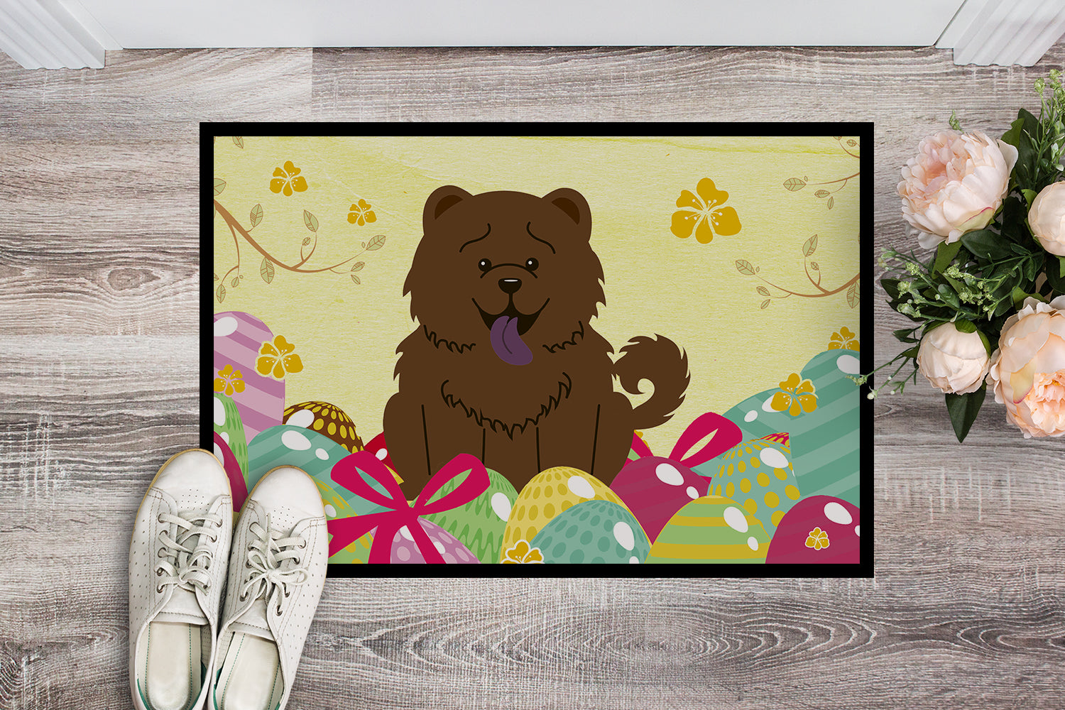 Easter Eggs Chow Chow Chocolate Indoor or Outdoor Mat 18x27 BB6141MAT - the-store.com