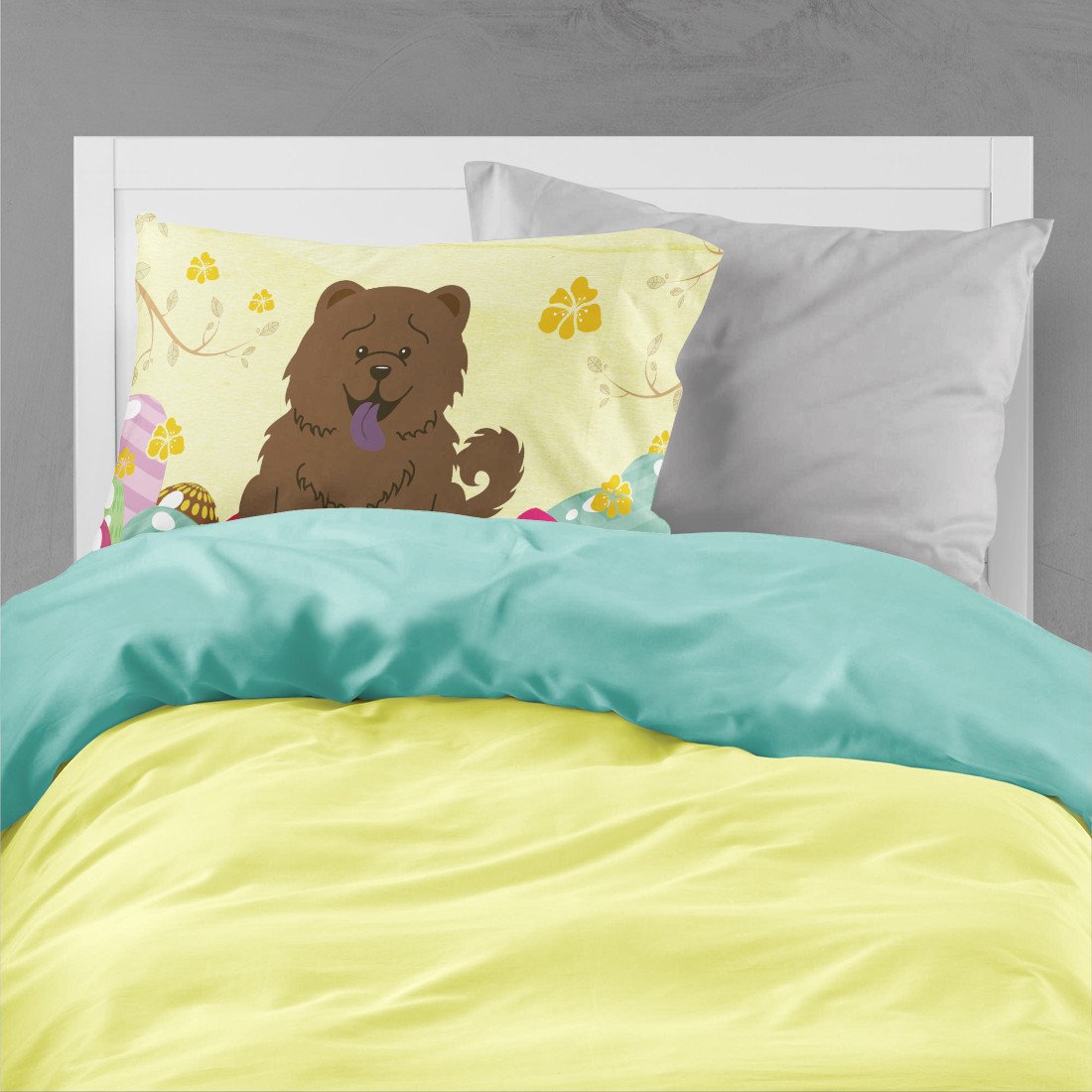 Easter Eggs Chow Chow Chocolate Fabric Standard Pillowcase BB6141PILLOWCASE by Caroline's Treasures