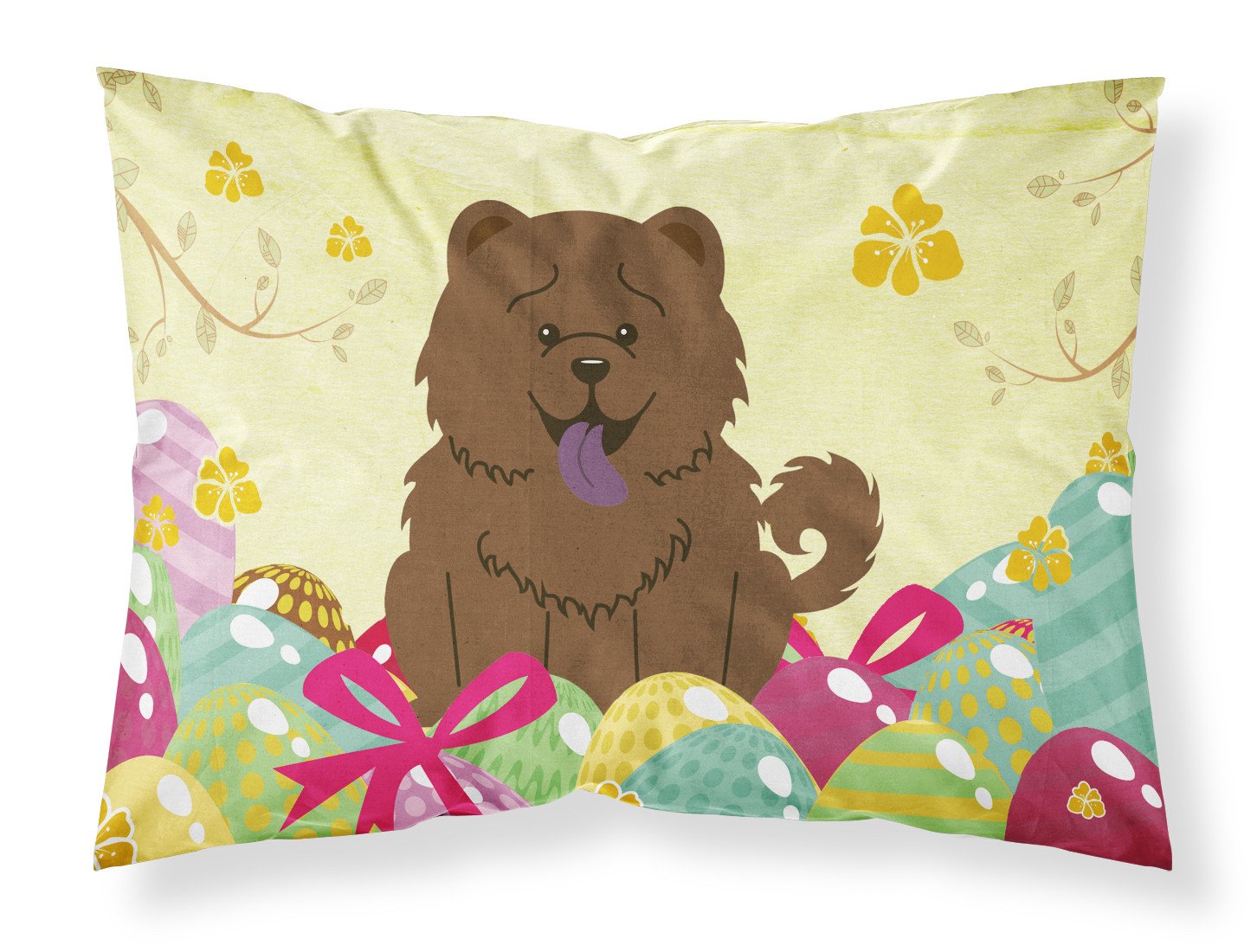 Easter Eggs Chow Chow Chocolate Fabric Standard Pillowcase BB6141PILLOWCASE by Caroline's Treasures