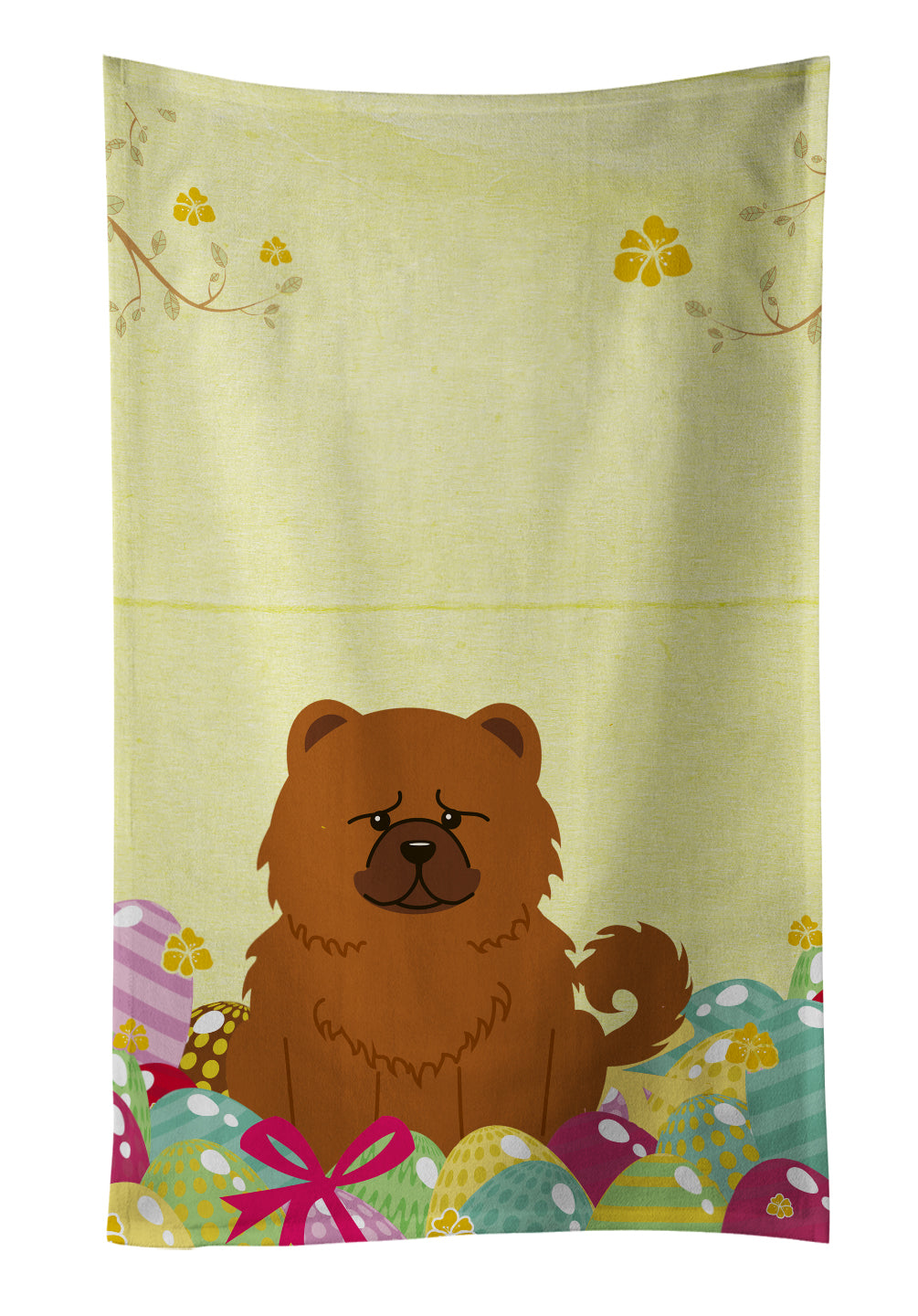 Easter Eggs Chow Chow Red Kitchen Towel BB6142KTWL - the-store.com