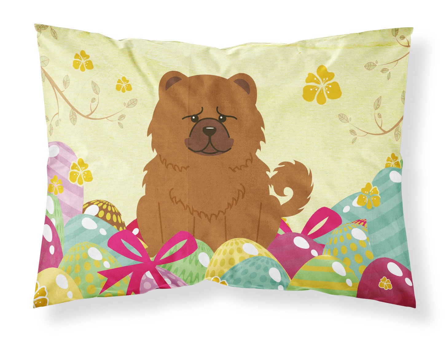 Easter Eggs Chow Chow Red Fabric Standard Pillowcase BB6142PILLOWCASE by Caroline's Treasures