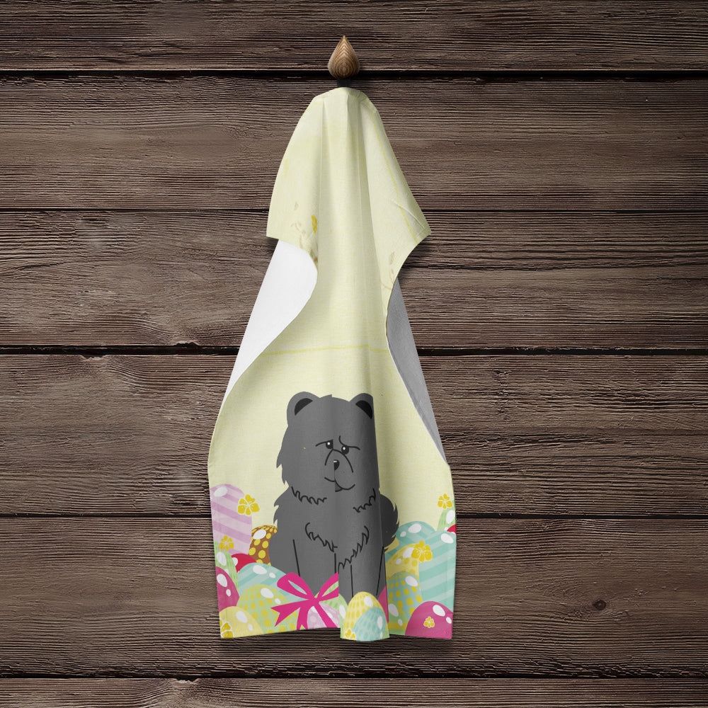 Easter Eggs Chow Chow Black Kitchen Towel BB6143KTWL - the-store.com