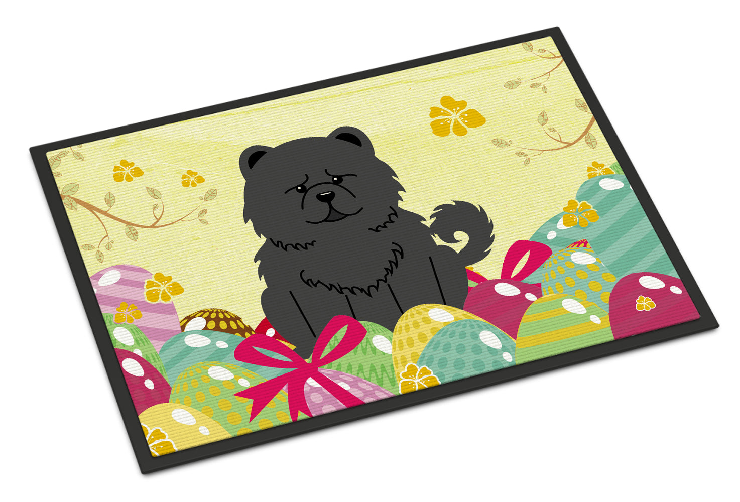 Easter Eggs Chow Chow Black Indoor or Outdoor Mat 18x27 BB6143MAT - the-store.com