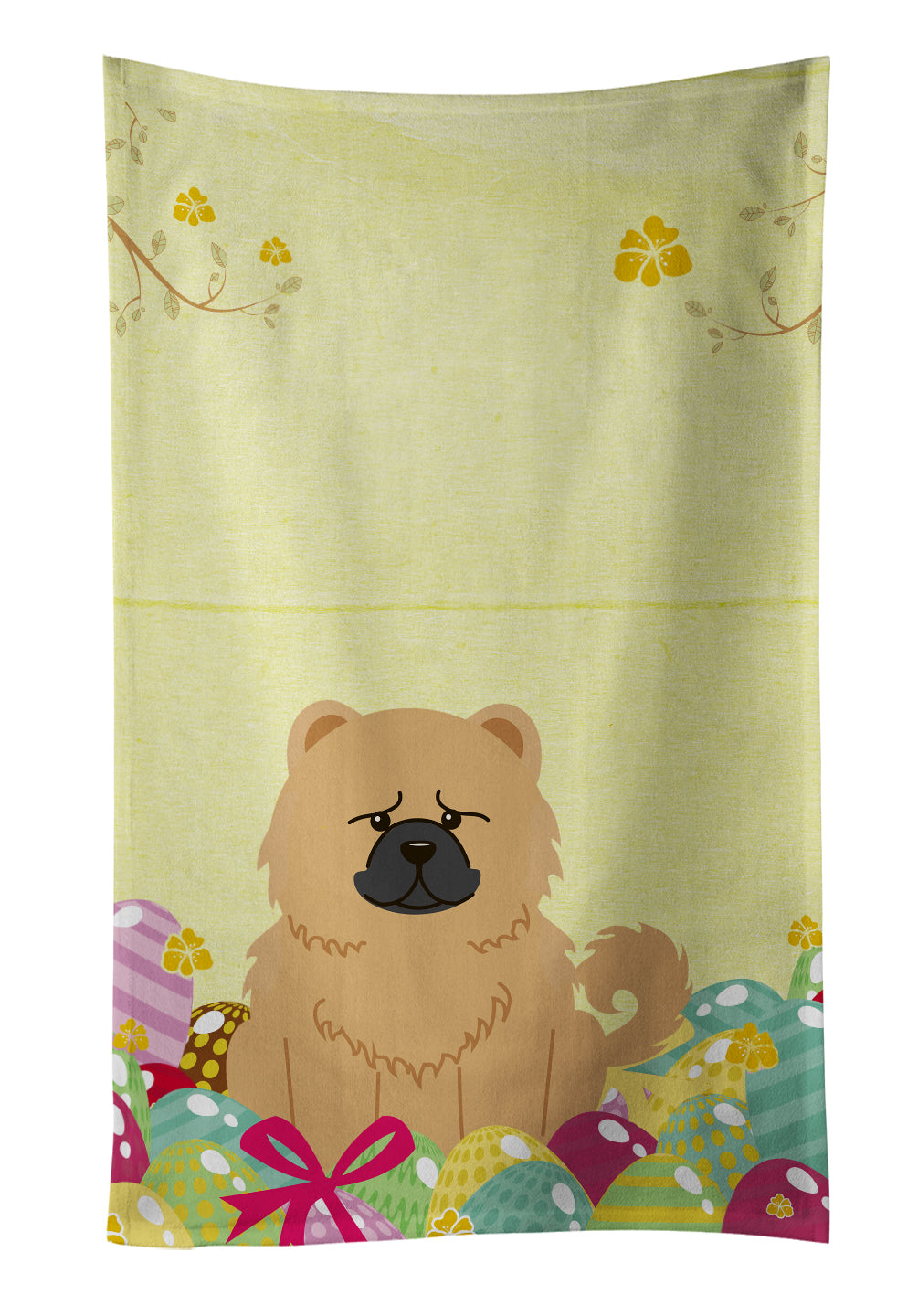 Easter Eggs Chow Chow Cream Kitchen Towel BB6144KTWL - the-store.com