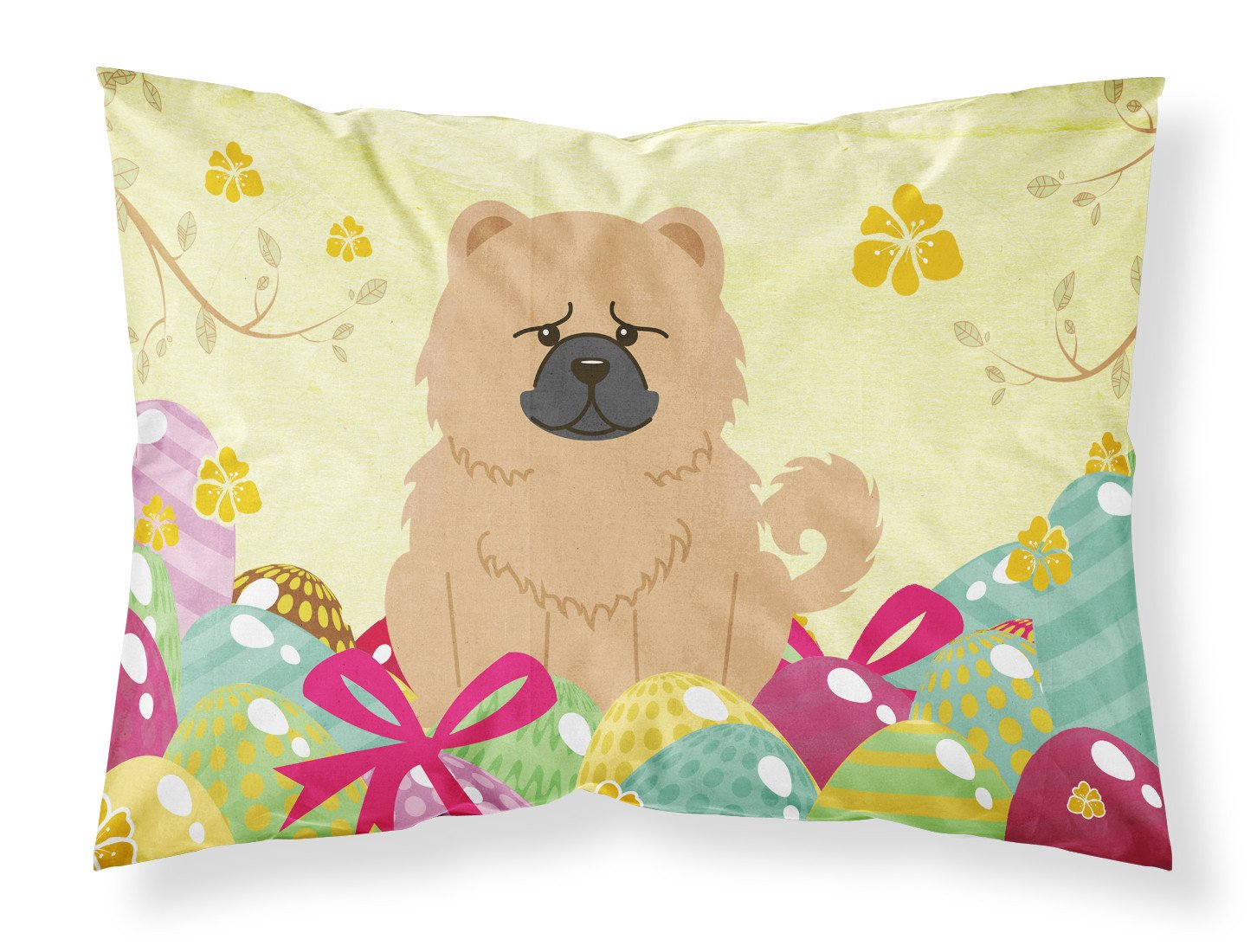 Easter Eggs Chow Chow Cream Fabric Standard Pillowcase BB6144PILLOWCASE by Caroline's Treasures