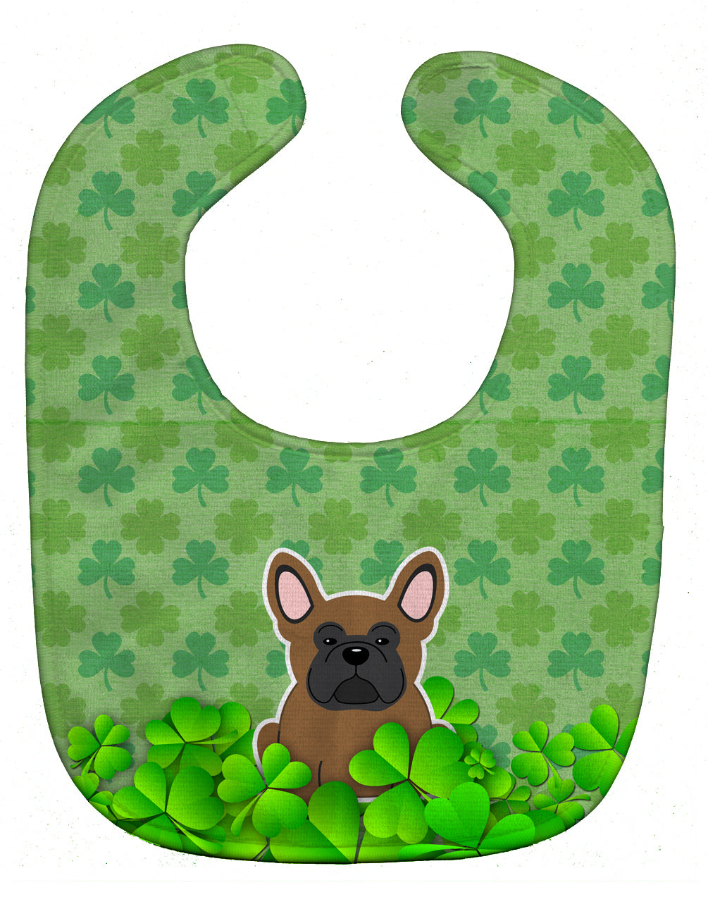 French Bulldog Brown Shamrocks Baby Bib BB6154BIB - the-store.com