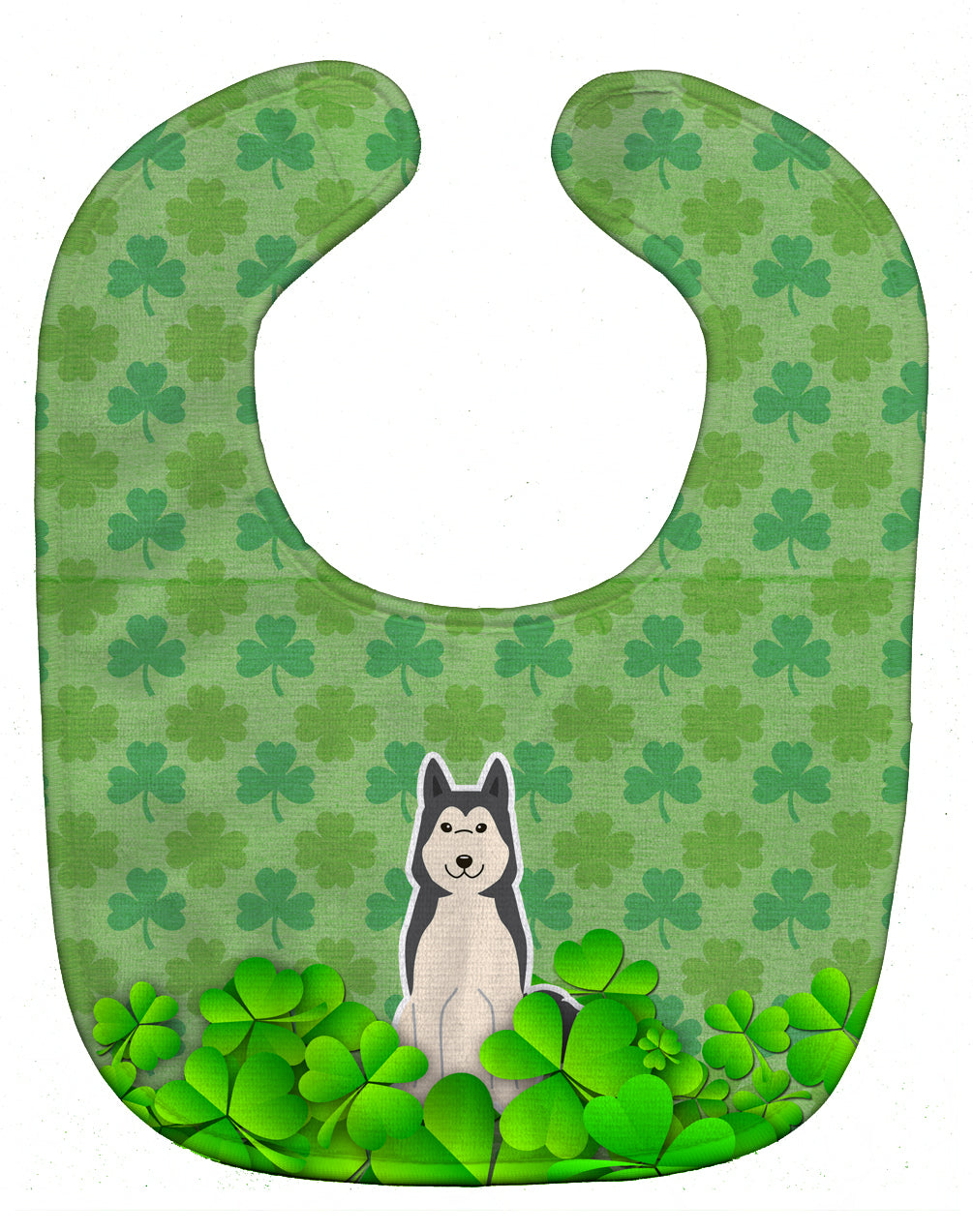 West Siberian Laika Spitz Shamrocks Baby Bib BB6166BIB - the-store.com