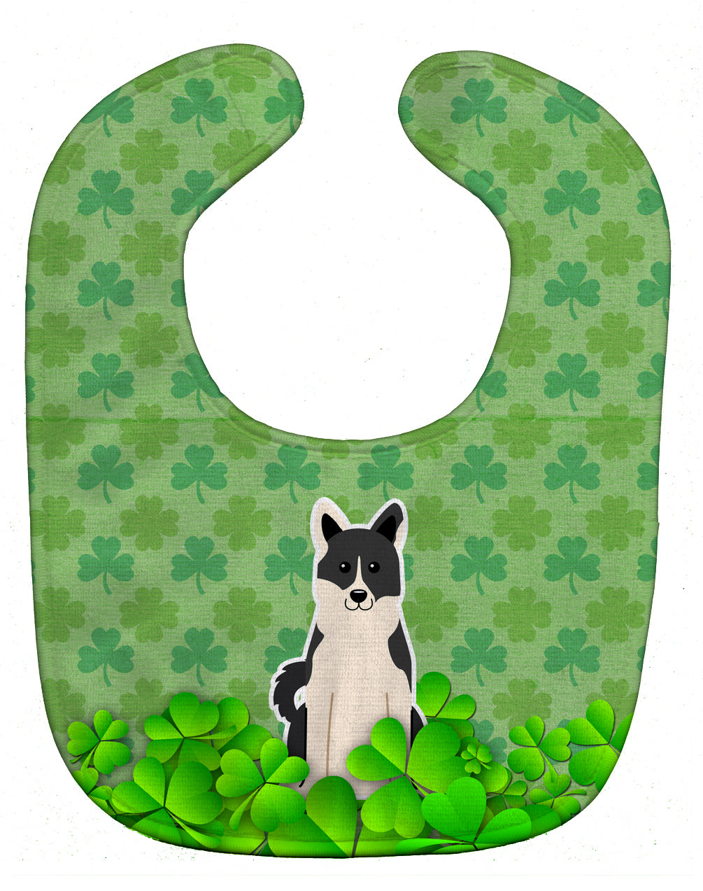 Russo-European Laika Spitz Shamrocks Baby Bib BB6170BIB - the-store.com