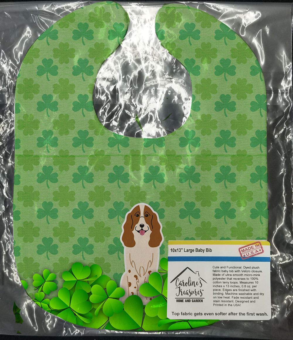 Russian Spaniel Shamrocks Baby Bib BB6172BIB - the-store.com