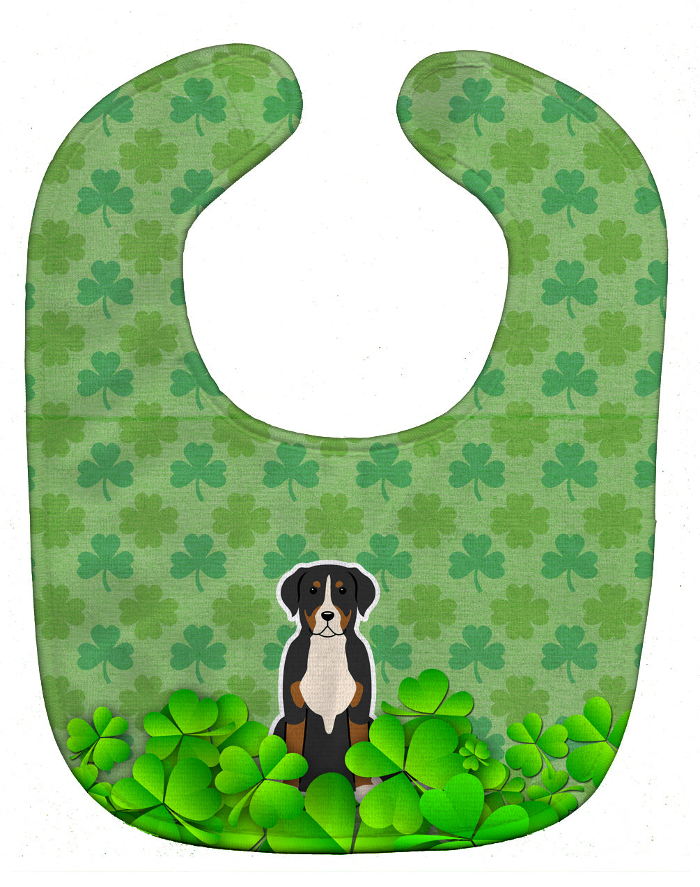 Greater Swiss Mountain Dog Shamrocks Baby Bib BB6178BIB - the-store.com