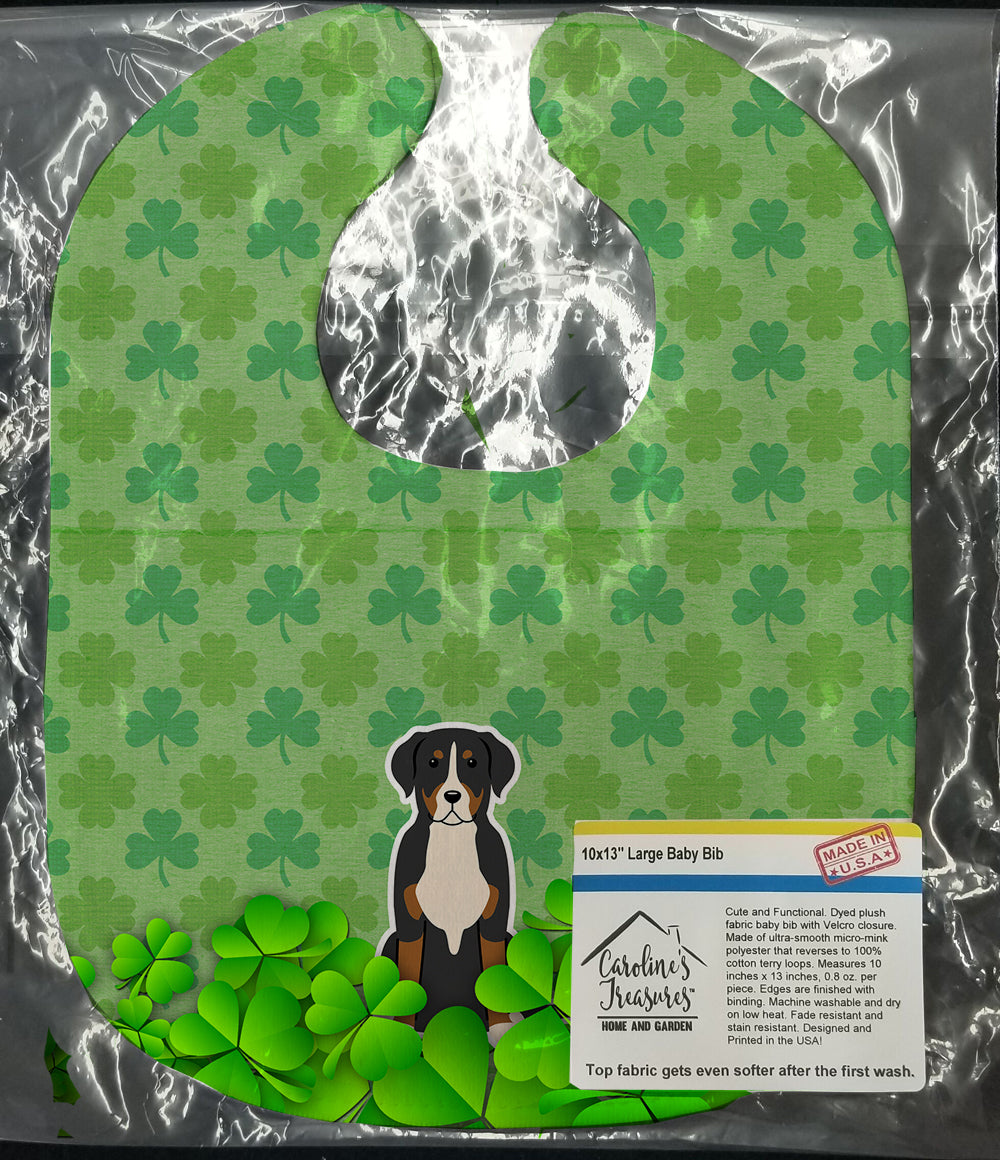 Greater Swiss Mountain Dog Shamrocks Baby Bib BB6178BIB - the-store.com