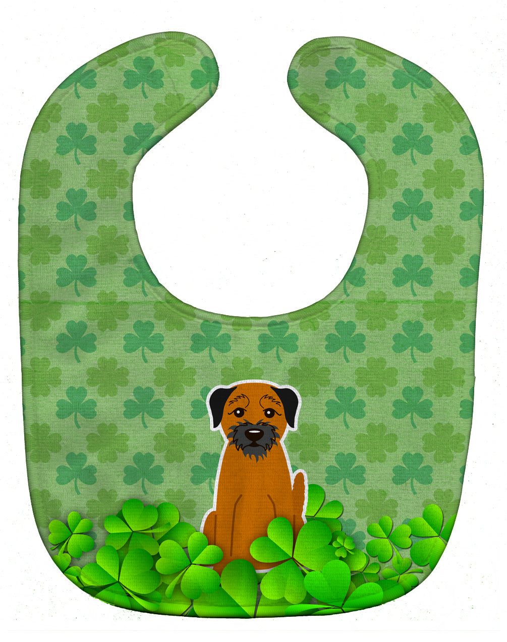 Border Terrier Shamrocks Baby Bib BB6180BIB - the-store.com