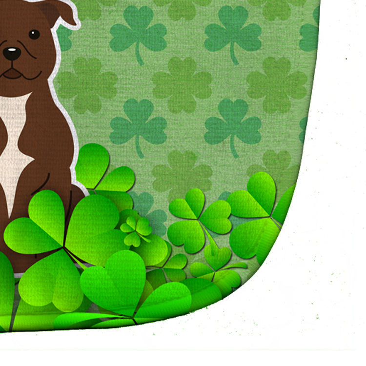 Staffordshire Bull Terrier Chocolate Shamrocks Baby Bib BB6189BIB - the-store.com