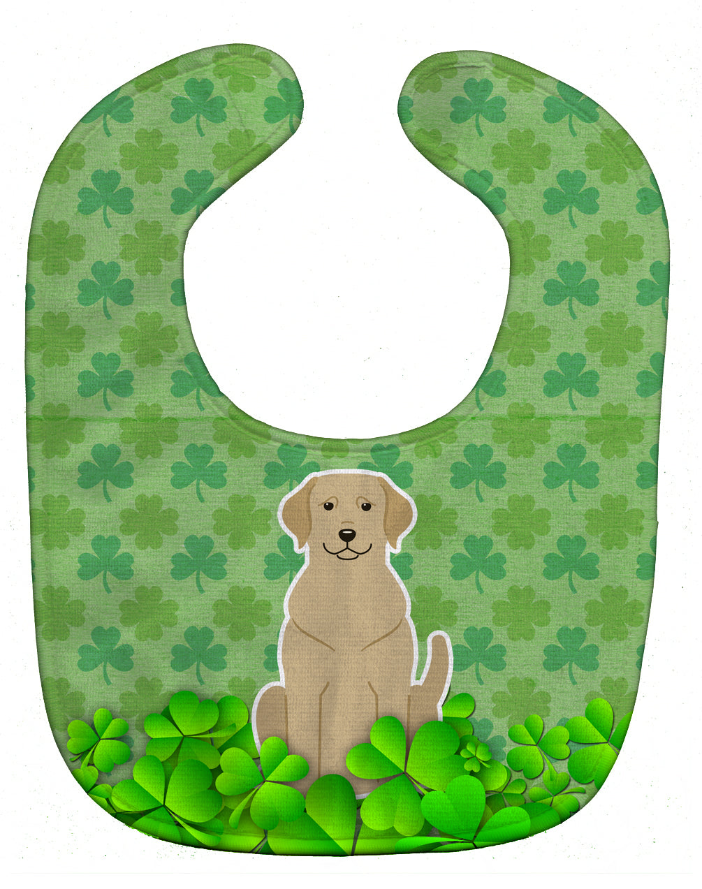 Yellow Labrador Shamrocks Baby Bib BB6196BIB - the-store.com