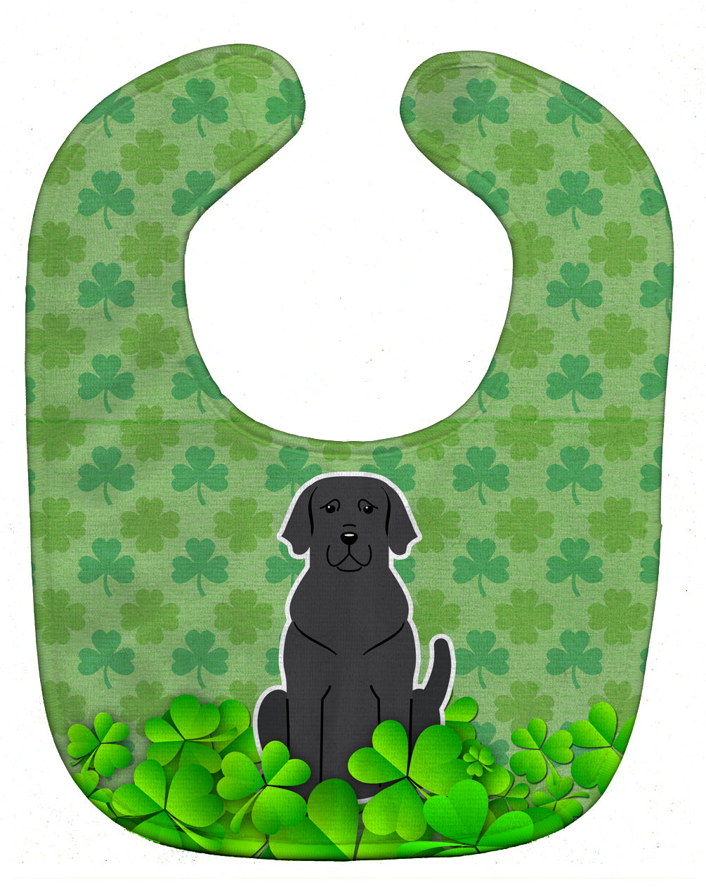 Black Labrador Shamrocks Baby Bib BB6198BIB - the-store.com