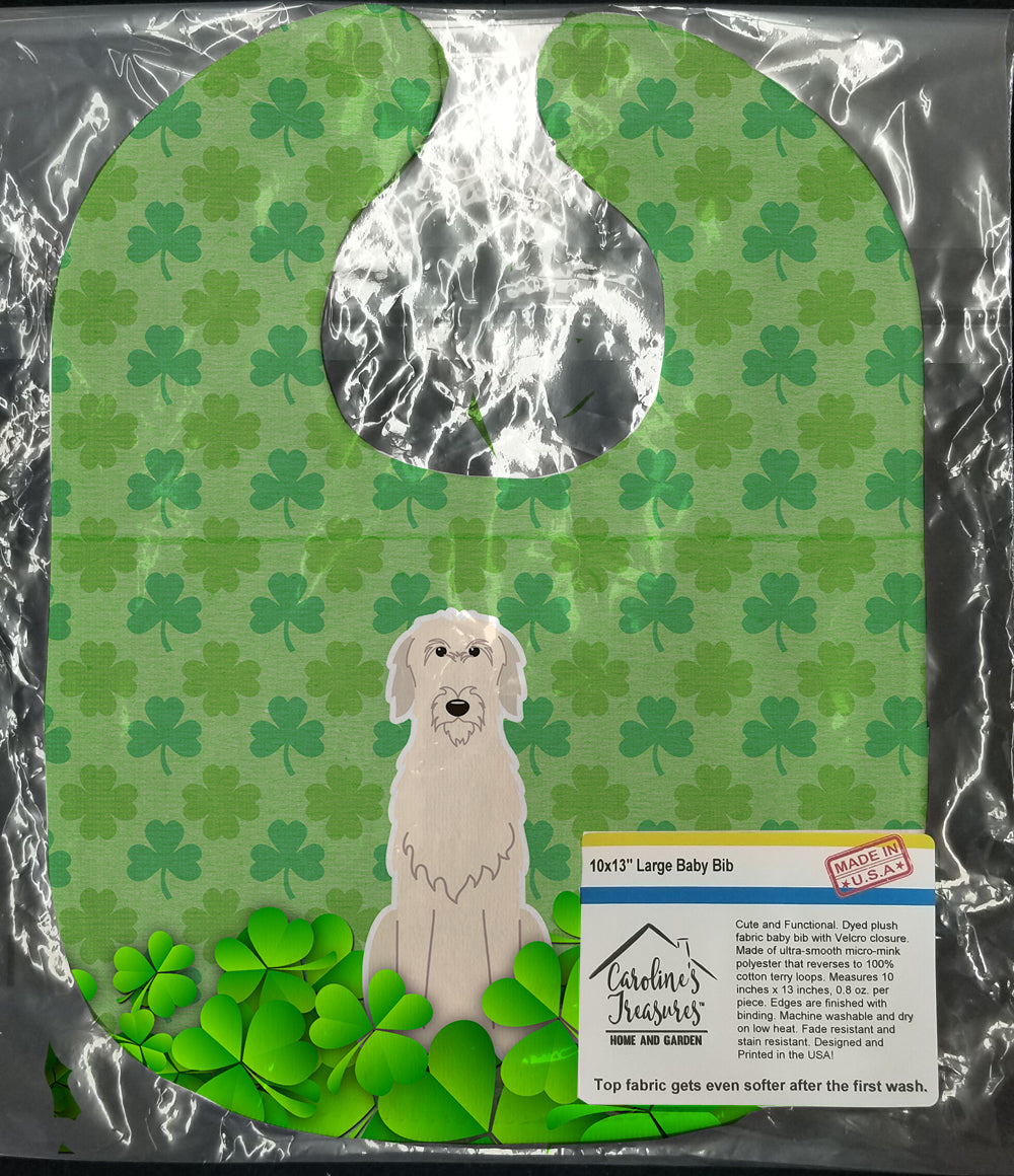 Irish Wolfhound Shamrocks Baby Bib BB6206BIB - the-store.com