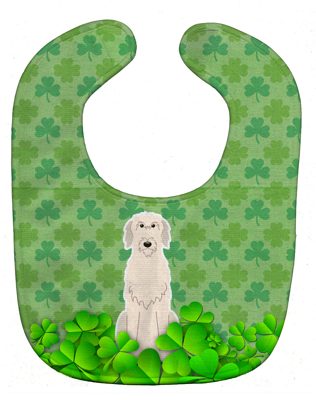 Irish Wolfhound Shamrocks Baby Bib BB6206BIB - the-store.com