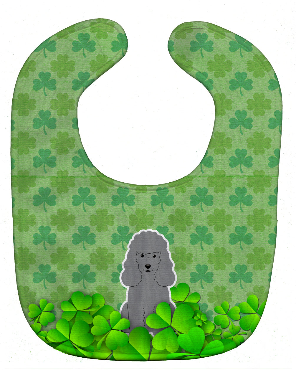 Poodle Silver Shamrocks Baby Bib BB6209BIB - the-store.com