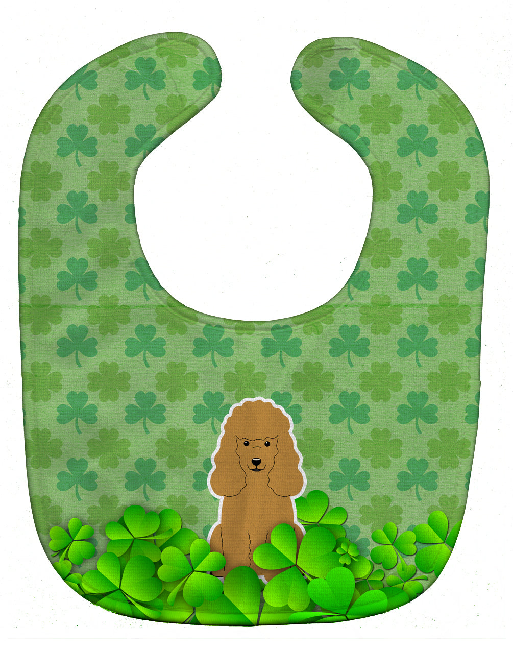 Poodle Tan Shamrocks Baby Bib BB6210BIB - the-store.com