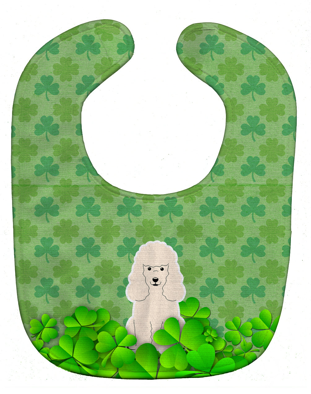 Poodle White Shamrocks Baby Bib BB6211BIB - the-store.com