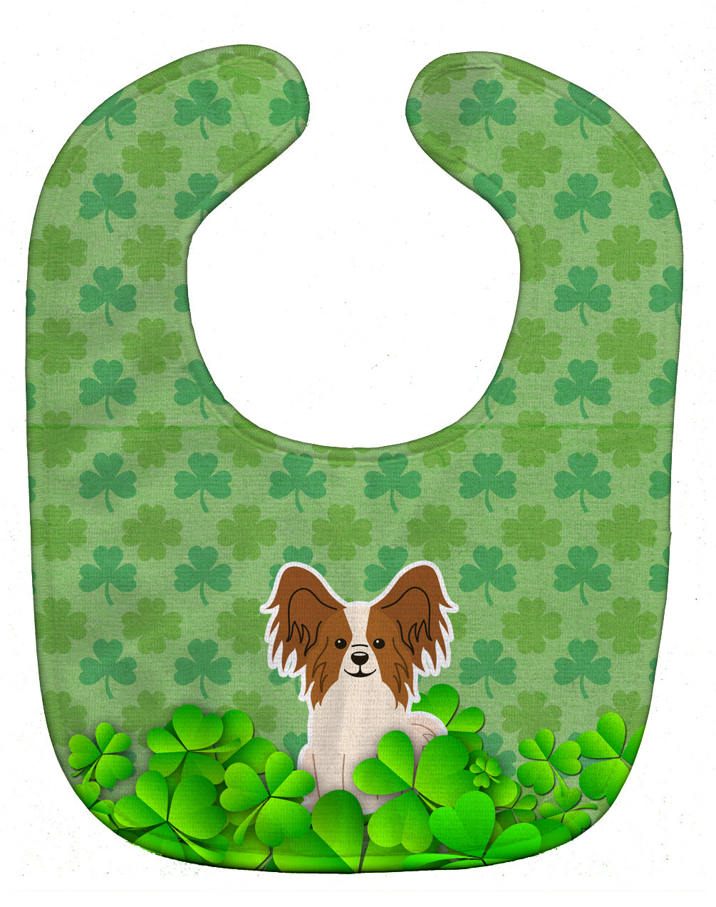 Papillon Red White Shamrocks Baby Bib BB6219BIB - the-store.com