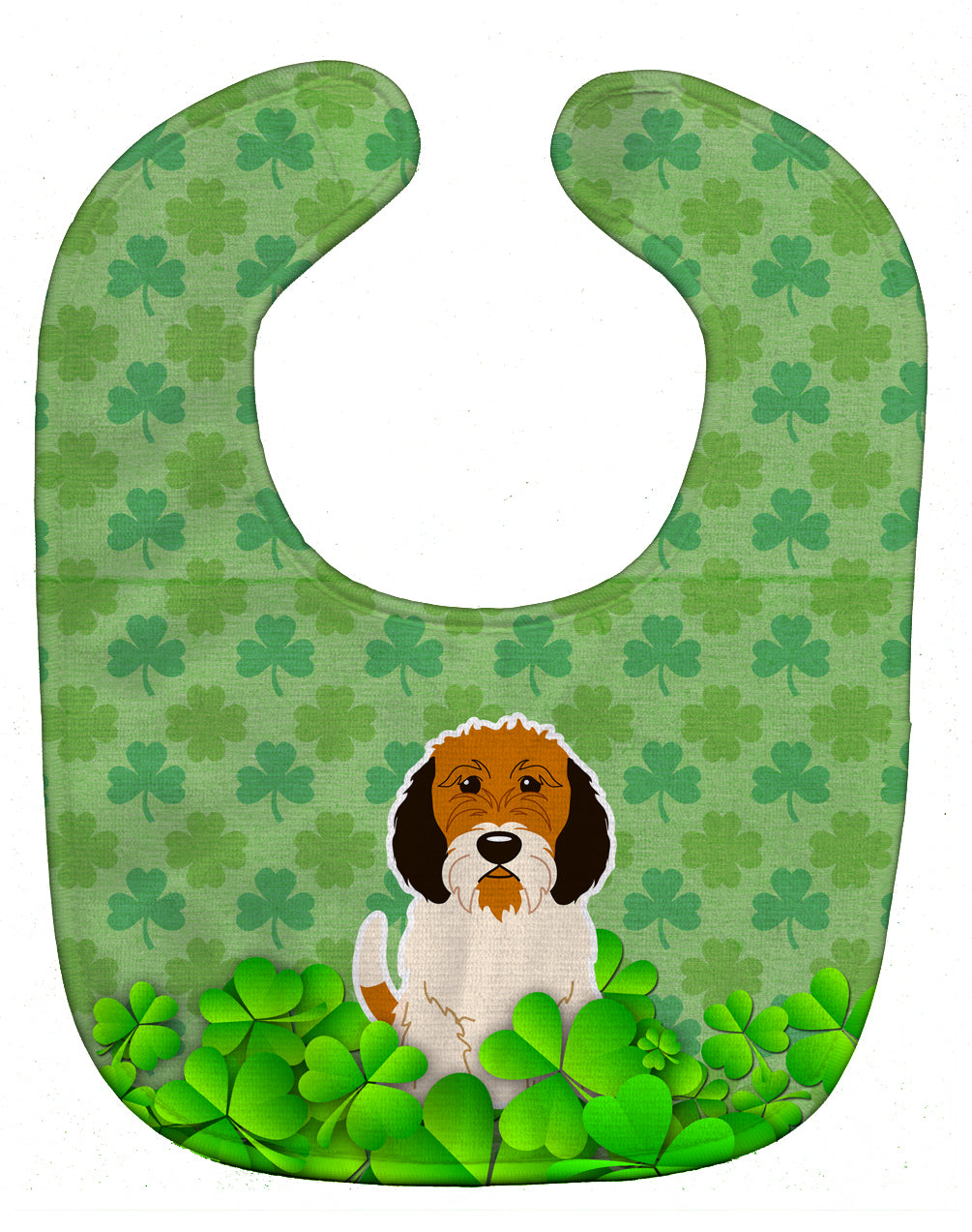 Petit Basset Griffon Veenden Shamrocks Baby Bib BB6220BIB - the-store.com