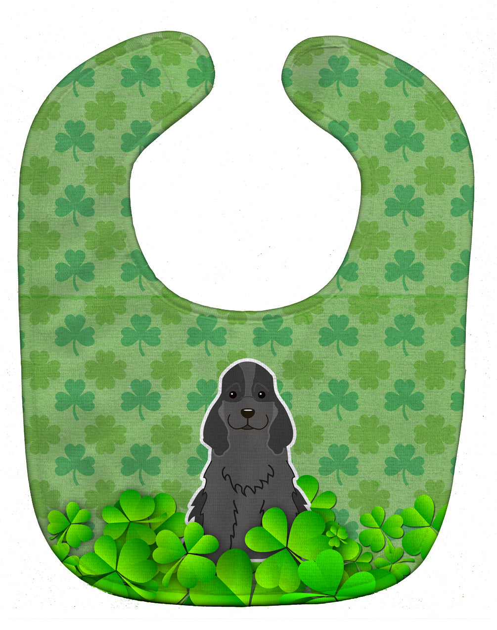 Cocker Spaniel Black Shamrocks Baby Bib BB6233BIB - the-store.com