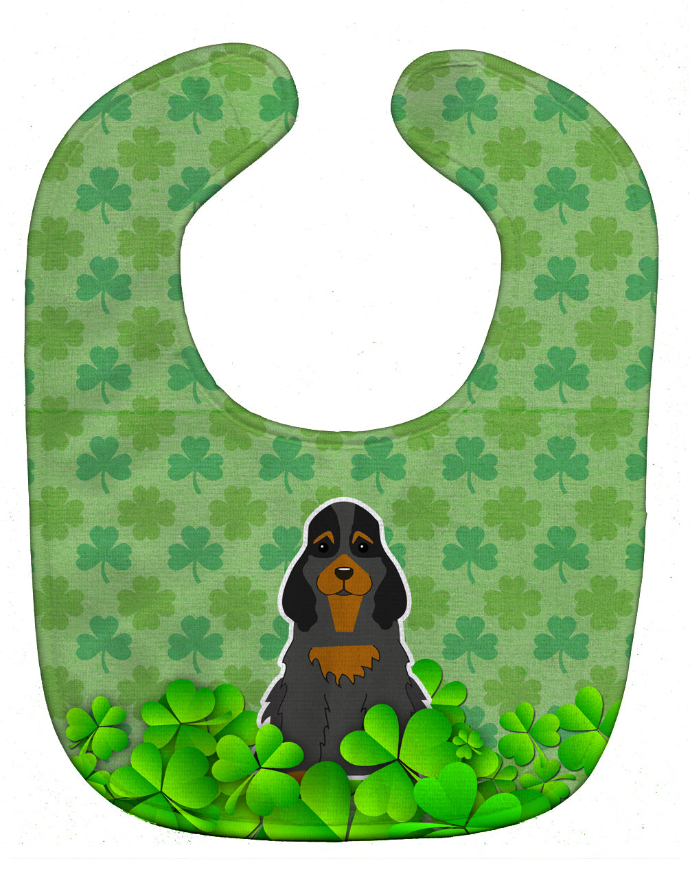 Cocker Spaniel Black Tan Shamrocks Baby Bib BB6234BIB - the-store.com