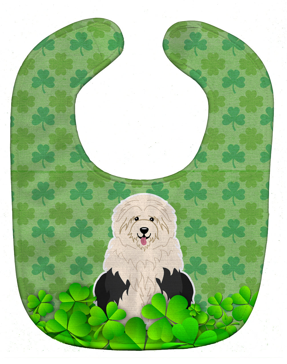 Old English Sheepdog Shamrocks Baby Bib BB6237BIB - the-store.com