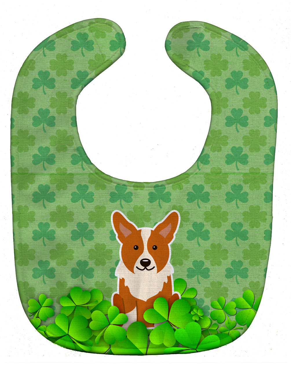 Corgi Shamrocks Baby Bib BB6241BIB - the-store.com