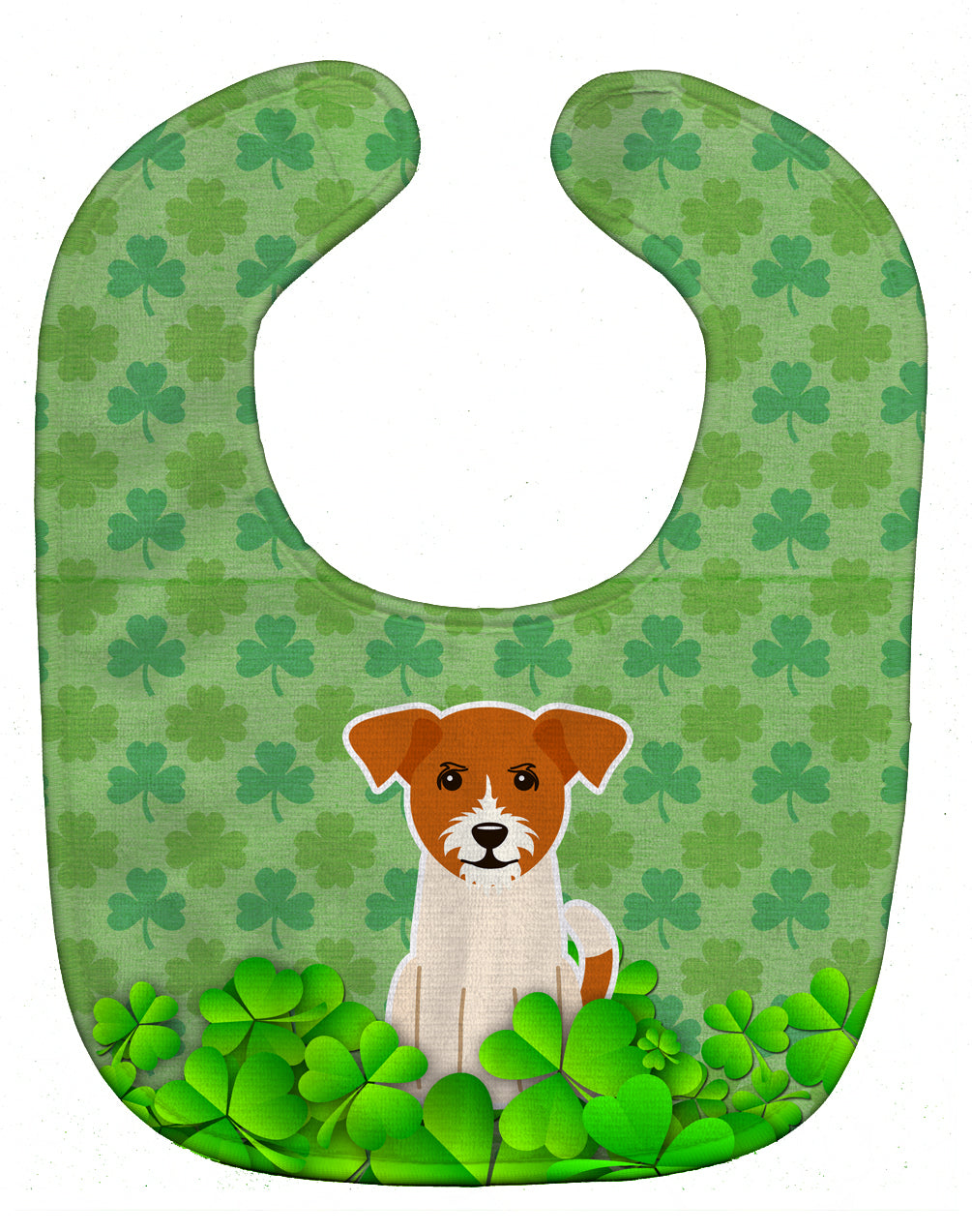 Jack Russell Terrier Shamrocks Baby Bib BB6249BIB - the-store.com