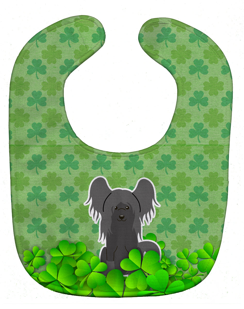 Chinese Crested Black Shamrocks Baby Bib BB6253BIB - the-store.com