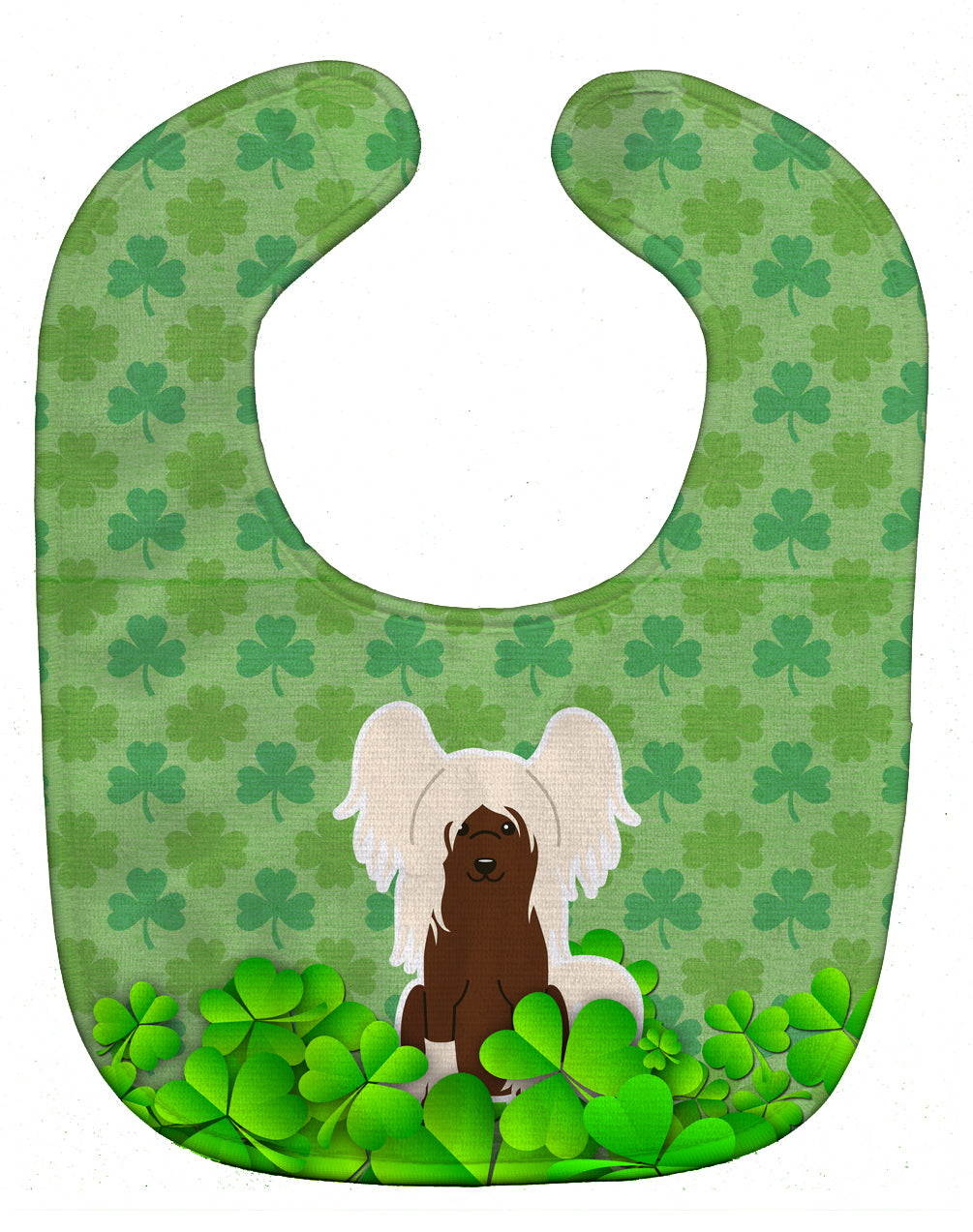 Chinese Crested Cream Shamrocks Baby Bib BB6254BIB - the-store.com