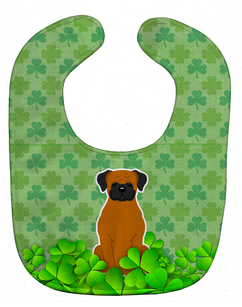 Fawn Boxer Shamrocks Baby Bib BB6256BIB - the-store.com