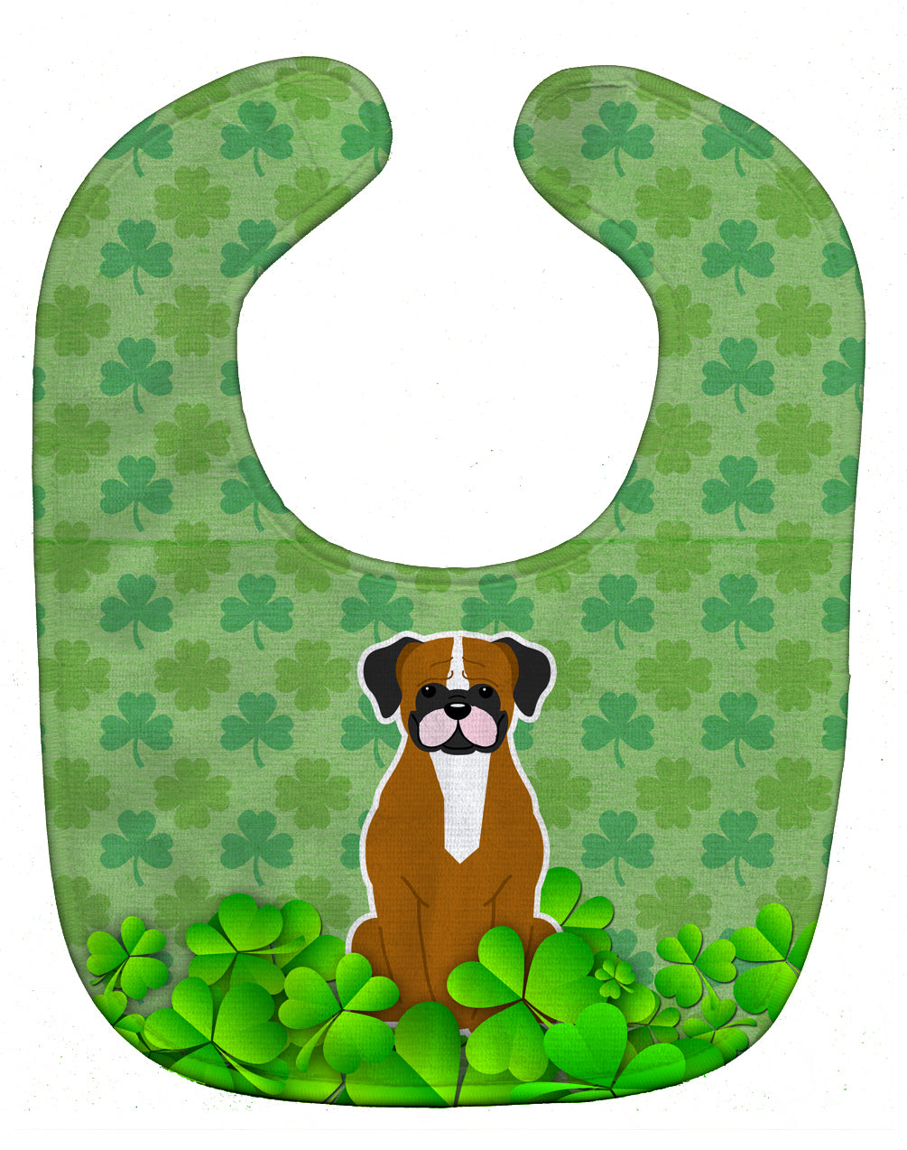 Flashy Fawn Boxer Shamrocks Baby Bib BB6257BIB - the-store.com