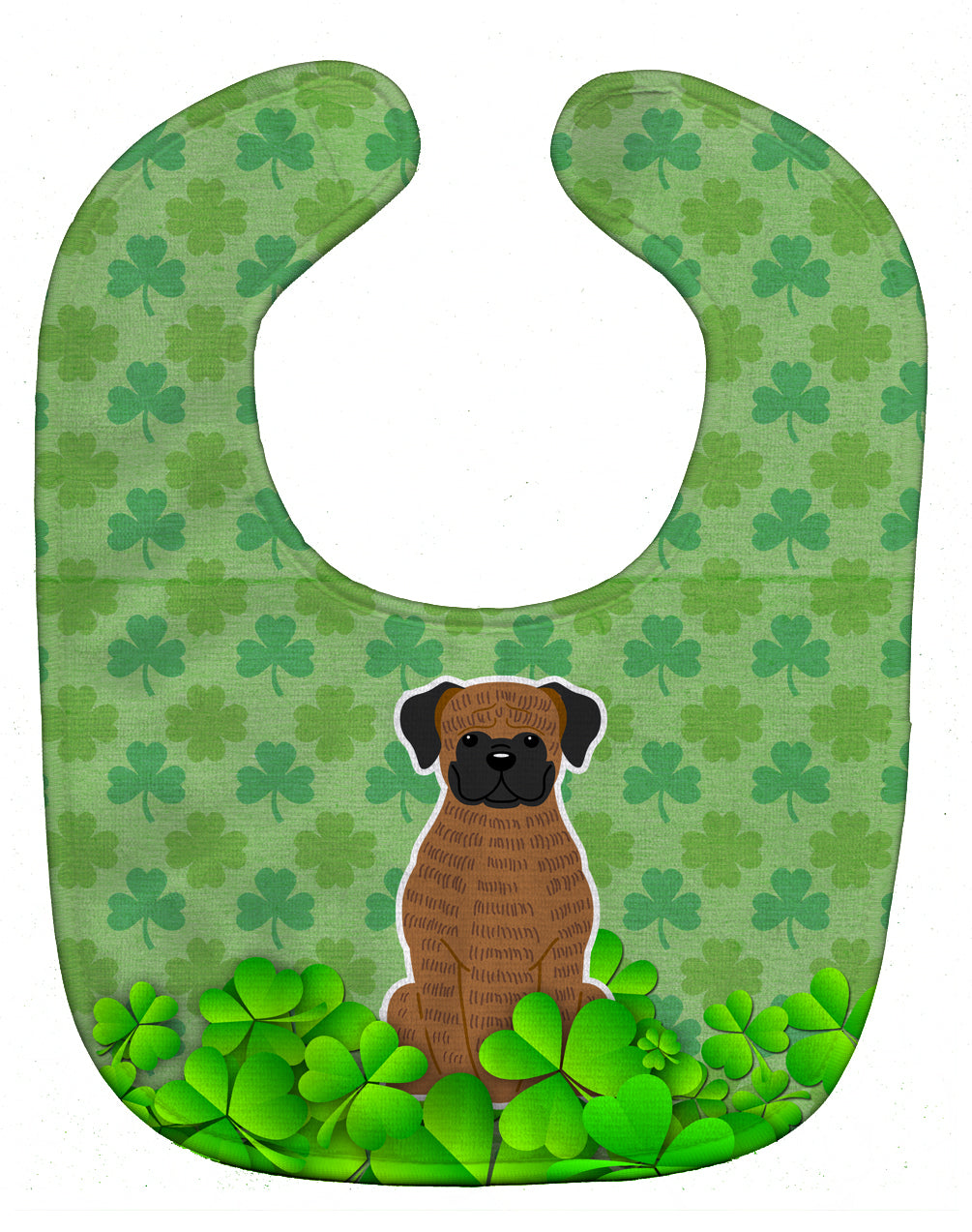 Brindle Boxer Shamrocks Baby Bib BB6258BIB - the-store.com