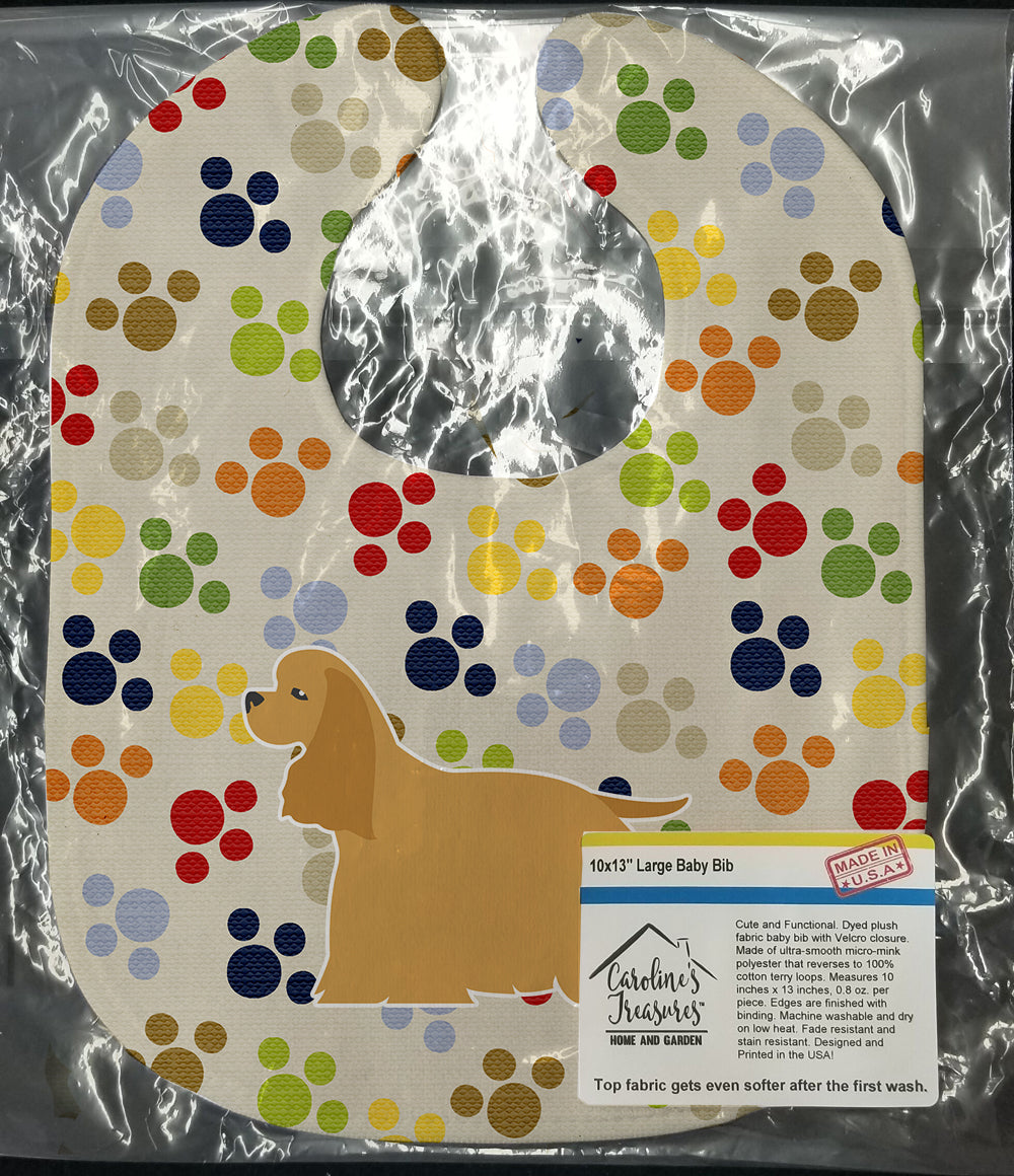 Cocker Spaniel Pawprints Baby Bib BB6291BIB - the-store.com