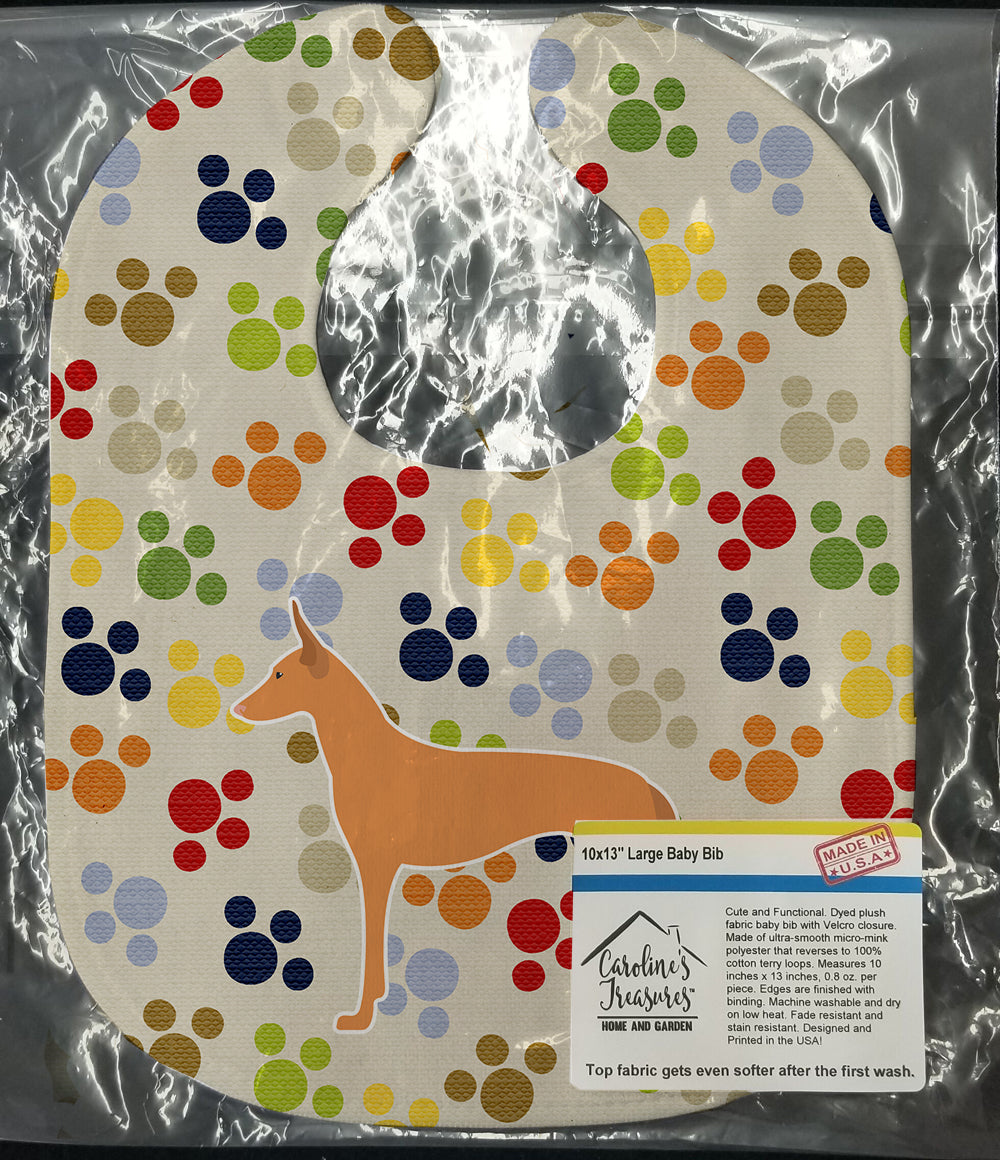 Pharaoh Hound Pawprints Baby Bib BB6293BIB - the-store.com