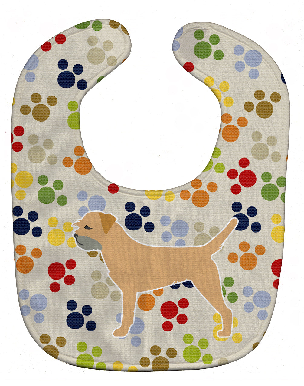 Border Terrier Pawprints Baby Bib BB6294BIB - the-store.com