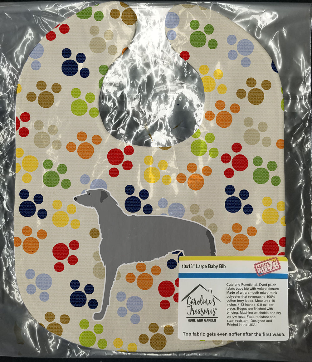 Scottish Deerhound Pawprints Baby Bib BB6301BIB - the-store.com