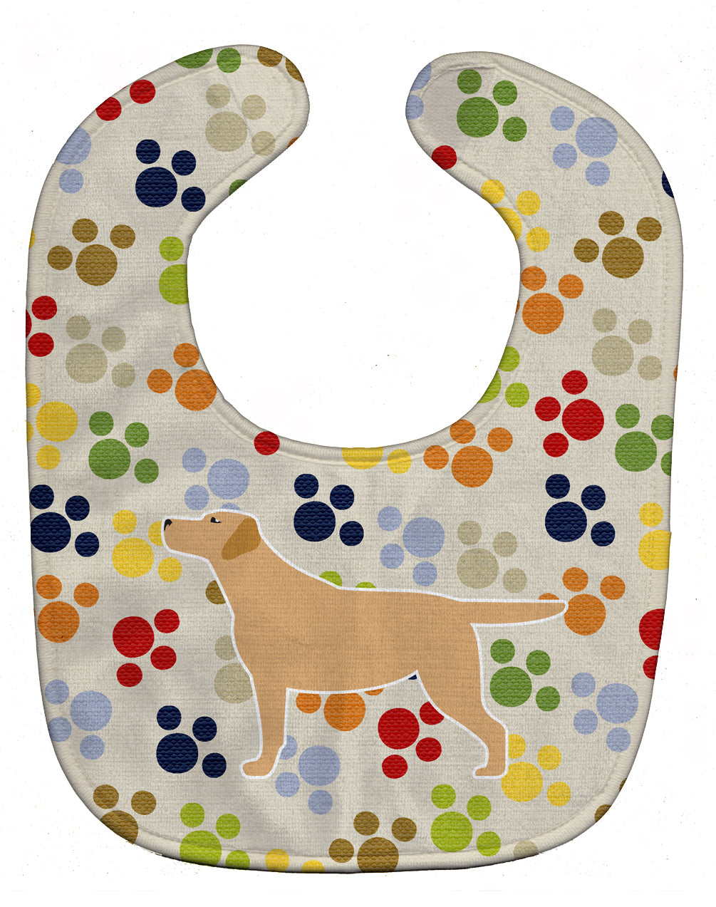 Yellow Labrador Retriever Pawprints Baby Bib BB6302BIB - the-store.com