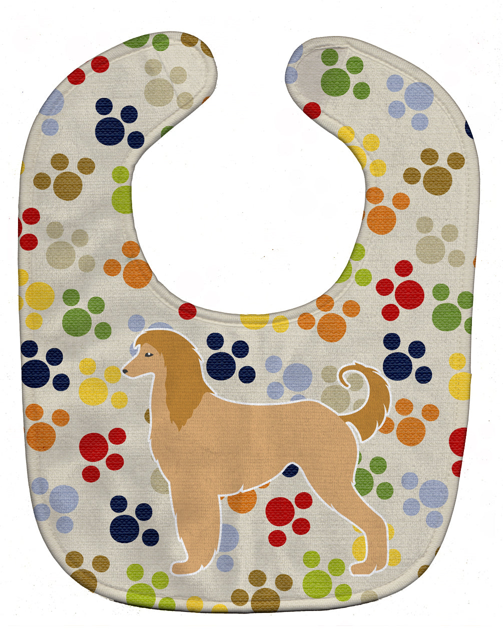 Afghan Hound Pawprints Baby Bib BB6311BIB - the-store.com