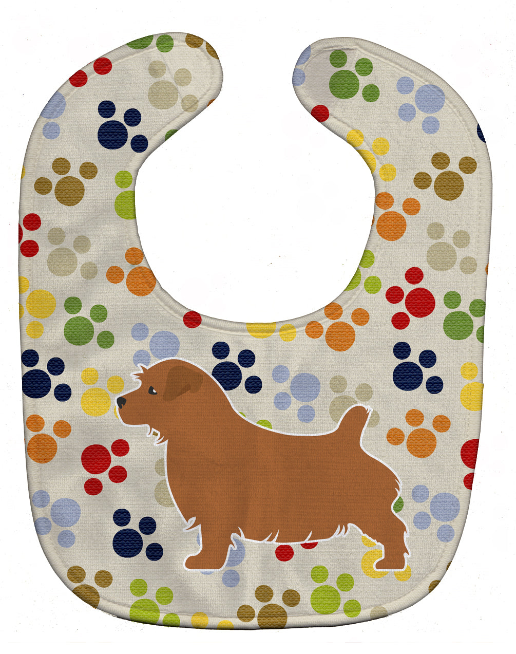 Norfolk Terrier Pawprints Baby Bib BB6314BIB - the-store.com