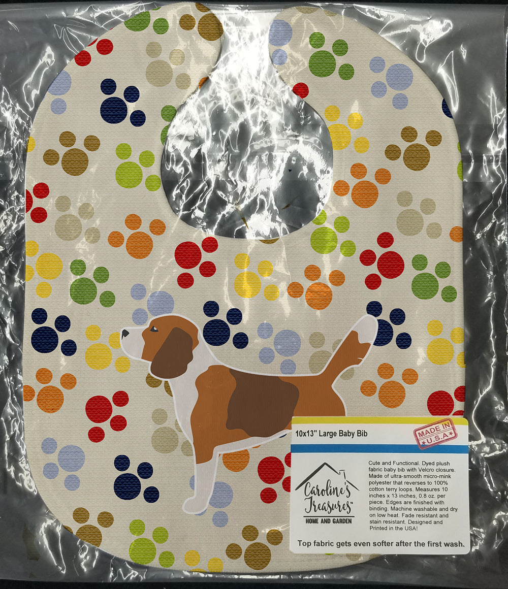 Beagle Pawprints Baby Bib BB6315BIB - the-store.com