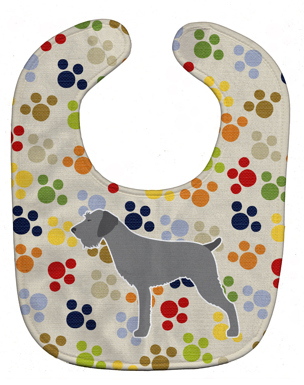 German Wirehaired Pointer Pawprints Baby Bib BB6316BIB - the-store.com